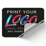 Personalised Logo Stickers Contour Cut to Any Shape Custom Labels Logo Stickers Business Stickers Large or Small Weather Proof Decals Vehical Graphics Cut to Your Size Shape… (Rectangular)