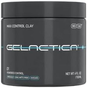 Gelactica Max Control Hair Clay for Men Matte Finish High Hold 4oz | Strong hold & clean matte finish | Shea Butter & Avocado formula | Easy to apply, no stiffness