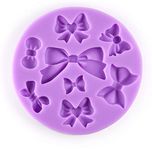 First Try 8 Bow Silicone Molds Bowknot Fondant Chocolate Candy Molds Bowknot Silicone Baking Molds for Birthday Wedding Party DIY Cake Cupcake, Chocolate - 1 Pcs -8.7 X 1 Cm