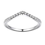 Suplight Thin Chevron Ring 925 Sterling Silver V Shaped Eternity Band Wishbone Rings for Women Size 10