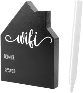 Wifi Password Wifi Sign for Guests Guest Wifi Password Sign Pattern Wooden Table Sign for Home Freestanding Chalkboard Style House Shape with Board Table Decorative Sign for Room 5x3.74 Inch Black