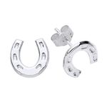 9mm Horseshoe Stud Earrings/Pair of Ear Studs for Women Teenager Children Childs Girls Kids - 925 Sterling Silver