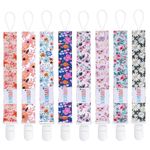 ALVABABY Baby Pacifier Clips for Boys Girls Pacifier Universal Holder Leash Pacifier Clip Binky Holder for Teether Toys Soothie 8 Pack 8DBP02-CA