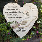 Personalized Pet Memorial Stones Dog Memorial Stones, Heart Shaped Pet Dog Grave Markers Garden Stones Loss Stones Engraved with Name, Pet Dog Grave Stones Headstones Stepping Stones Outdoors