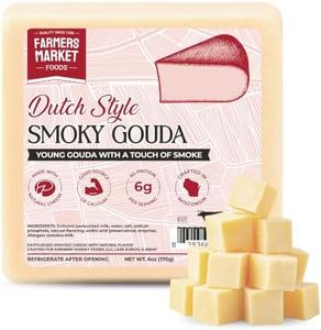 Farmers Market Dutch Style Smokey Gouda Cheese Block – Wisconsin Smoked Gouda Cheese, Creamy & Buttery Flavor, Gluten Free, Keto Friendly, Zero Sugar, Low Sodium Snack Cheese, 6oz