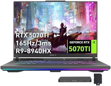 ASUS ROG Strix G16 Gaming Laptop, GeForce RTX 5070 Ti 12GB GDDR7, AMD Ryzen 9 8940HX, 32GB DDR5, 2TB SSD, Backlit Keyboard, Wi-Fi 6E, 16" WUXGA 165Hz Display, Win 11, Gray, 1TB Docking Station Set