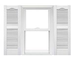 Mid America Open Louver Vinyl Shutters (1 Pair) - 14.5 x 48 001 White