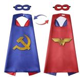 SVNFOXX Double-Sided Superhero Capes and Masks for Kids 3 to 8 Years - Perfect for Christmas, Halloween, Cosplay, School FancyDress Competition and Birthday Parties (Style 11)