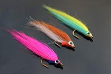 Tigofly 12 pcs Brown/Fuchsia/Yellow Polar Fry Slowly Sinking Salmon Trout Steelhead Minnow Fly Fishing Flies Lure Set-Size #2 (Assorted)