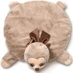 Bearington Baby Lil’ Speedster Tummy Time Mat, 30 x 30 Inch Sloth Plush Stuffed Animal Blanket, Sloth Baby Décor