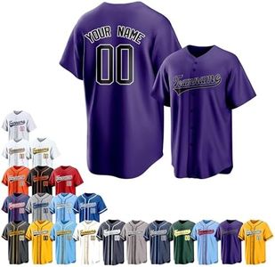 Purple Black Team Name Custom Men Baseball Jersey Softball T Shirts Women Customized Youth Button Down Stitched or Printed Names Numbers Personalized Designs