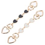 2 Pieces Bag Extender Chain Strap, MaehSab Heart Shape Cute Purse Extender Strap Charms Replacement Accessory for Purse Handbag, (Black and White)