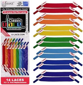 U-Lace Classic No Tie Shoelaces - Rainbow Multi-Color Elastic Shoelaces for Sneakers | Stretchy, Elastic Laces for Slip-On Convenience and Comfort | Easy Installation (Rainbow Multi-Color)