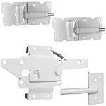 Vinyl Fence Gate Single Gate Hardware Kit White(for Vinyl, PVC etc Fencing) Fence Gate Kit Includes Gate Hinges w/Mounting Hardware & Gate Latch -Single Fence Gate Kit has 2 Hinges & 1 Latch