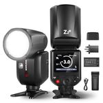 NEEWER Z2-N 2.4G TTL Round Head Flash Speedlite for Nikon, Upgraded UI, 2 Adjustable Modeling Lamps, TTL/M Quick Switch TCM Key, 76Ws Speedlight 1/8000s HSS 7.4V/2600mAh Battery 480 Full Power Flash