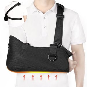 Arm Sling Shoulder Immobilizer with Waist Strap, Breathable Comfortable Medical Sling Arm Shoulder Support for Shoulder Surgery Torn Rotator Cuff Elbow Wrist Injury, Right and Left Arm, Men and Women