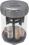 Teachers Choice Digital Coin Counter Automatic Coin Sorter - 2023 Version - Automatically Sorts U.S. Coins into Individual Tubes and Keeps Digital Count, with 20 Coin Wrappers Included (Gray)