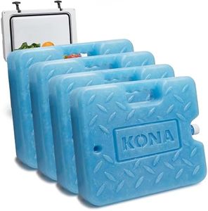 Kona Blue Ice Large Ice Packs for Coolers - Long Lasting Design - Refreezable Reusable Cooler Ice Pack (4)