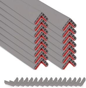 Rubber Bond Wall Corner Guard Edge Protector - 1x1x36 inch Baby Proofing Corner Guards - Self-Adhesive Furniture Edge Strips for Home and Office (15 Pack, Gray)