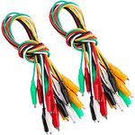 20 Pcs 50cm Crocodile Clips Electrical Test Leads, Hanibos Insulated Small Alligator Clips Double Ended Croc Clips Multimeter Test Leads, Mini Crocodile Clips Jumper Wires (5 Colors)