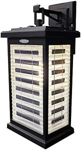 Gama Sonic Farmhouse Outdoor Solar Wall Light, Black Cast Aluminum Sconce, Modern Coach Lantern, with Transparent Solar Panel Technology, Warm White Light GS-130 (130010)