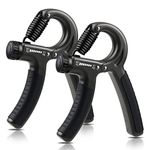 NIYIKOW 2 Pack Hand Grip Strengthener, Grip Strength Trainer, Adjustable Resistance 22-132Lbs (10-60kg), Non-Slip Gripper, Perfect for Musicians Athletes and Hand Injury Recovery - Carbon Black