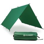 AQUAQUEST GUIDE Waterproof Camping Tarp - Ultralight Bivy Shelter or Rain Fly - Camping Essentials for Hiking, Hammock & Survival, 3 x 2 m Forester Green