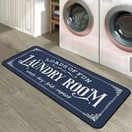 Manduoli Laundry Room Rug Runner 20"X47" Non Slip Laundry Rugs and Mats Farmhouse Runner Rugs for Laundry Room Decor and Accessories, Blue