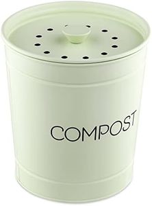 Navaris Poubelle à Compost 3L - Bac à Compost de Cuisine - Composteur de Cuisine pour Déchets Alimentaires - 3X Filtre Charbon