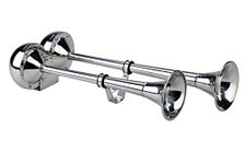 Wolo Model 125 The Dominator Stainless Steel Dual Trumpet Horn - 12 Volt