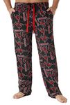 Marvel Pyjama Bottoms Men - Avengers PJ Pants 100% Cotton Nightwear - Official Merchandise (3XL, Black Deadpool)