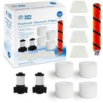 Fette Filter -Replacement Kit Compatible with Select Shark ION Flex DuoClean (Combo Pack - 1 Soft Brush Roll, 2 Foam & Felt Filter Kit, 2 Post-Motor Filter)