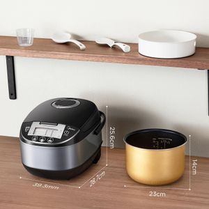 Midea 10-Cup Rice Cooker – Black, Non-Stick Pot