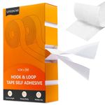 UPXDUMI Hook and Loop Tape 50mm x 5m Multipurpose Strong Self Adhesive Strips Heavy Duty Double Sided Sticky Back Roll Suitable for Home Carpet Sofa Picture Hanging Fabric Industrial Outdoor White