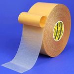 MILEQEE 1Roll Double Sided Tape, 2inx66FT(20m),2 Sided Tape Heavy Duty, Fiberglass Duct Tape, Strong Tough Adhesive for Carpet Area Rug Wall Woodworking, Clear Sticky Glue No Residue Easy Tear