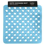 SUL Square Shower Mat Anti-Slip,Anti-Mould,Machine-Washable Quadrant Bath Mat For Walk In Shower Tray,Bathtub Shower Mats Non-Slip Drain Holes Suction Cups,Latex Free Durable Mats size43cmx43cm (BLUE)