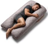 Olena Casa U Shaped Pillow Full Body Support Reversible Quilted 55 in Gray