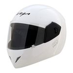 Vega Junior Buds ISI Certified Lightweight Full Face Helmet for Kids/Youth/Women /with Clear Visor(White, Size:XS)