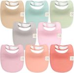 8-Pack Organic Baby Bibs for Girls,