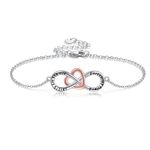 SHEAISRS Sisters Bracelet for Women Sterling Silver Infinity Heart Ladies Friendship Jewelry Gift for Women