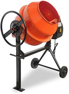 5 Cubic Ft Electric Cement Mixer, 4/5 HP 600W Electric Mixer Machine with 140L Drum, 2 Wheels and Stand, Portable Concrete Mixing Machine for Mortar, Stucco, Seeds and Fodder