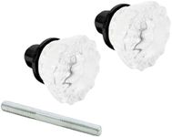 Prime-Line E 28318 Mortise Style Fluted Glass Door Knobs - Perfect for Replacing Broken Antique Lock Sets on Interior Doors, Features 2 In. Outside Diameter Knobs, Matte Black (1 Set)