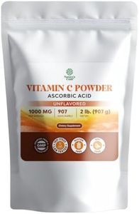 Vitamin C Powder - All-Use Ascorbic Acid for Pools, Skin - 907 servings | Finely milled ascorbic acid vitamin C powder for pools, canning, brewing & skin/immune support; 907-day supply, no clumping