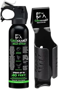 Griz Guard Bear Spray with Holster -Maximum Strength 7.9 oz, 40-Foot Range, EPA-Registered Bear Deterrent – Repels Bears, Mountain Lions, Coyotes & Moose, Glow Safety Clip, Hiking & Camping Protection