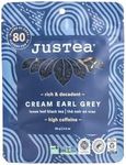 JusTea CREAM EARL GREY | Loose Leaf Black Tea | Recyclable Refill Pouch | 40+ Cups (90g) | High Caffeine | Award-Winning | Fair Trade | Non-GMO