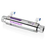 iSpring UVF11A 10-INCH UV Ultraviolet Filter with Smart Flow Control Switch for Under Sink and Reverse Osmosis System, 1-GPM 11-watt 110V