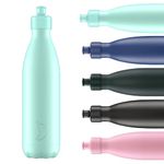 Chilly's Original Sports Bottles - BPA-Free Stainless Steel Reusable Water Bottle - Keeps Cold, Double Walled, Vacuum Insulated - Dishwasher Safe Lid - 750ml - Pastel Green