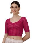 Sft Women's Cotton V Back Half Sleeve Readymade Stylish Elegant Stitched Blouse (423 Arya Rani - L)