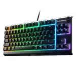 SteelSeries Apex 3 TKL RGB Gaming Keyboard – Tenkeyless Compact Form Factor - 8-Zone RGB Illumination – IP32 Water & Dust Resistant – Whisper Quiet Gaming Switch – Gaming Grade Anti-Ghosting, Black