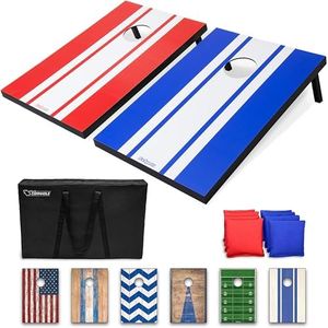 GoSports 3 x 2 ft Classic Design Cornhole Game Set - Includes Two 3 x 2 ft Boards, 8 Bean Bags, and Carry Case